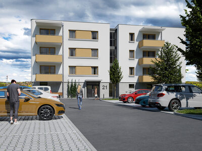 Vizualizace exteriéru bytového domu Šroubárenská - Rondo